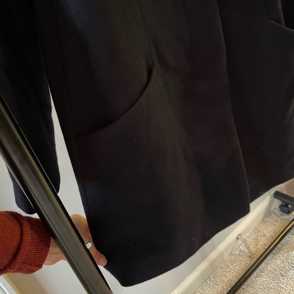 Zara Wool Coat - Navy - Picture 3 of 5